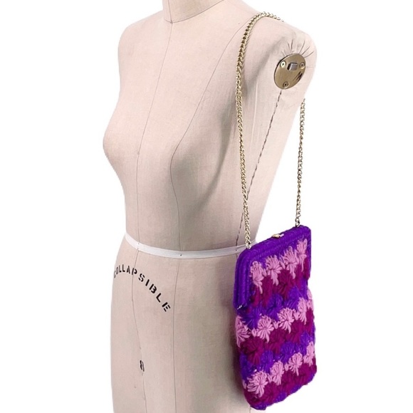 Bobbie Jerome Vintage 1950's Wool Crochet Small Chain Handbag - Picture 11 of 11